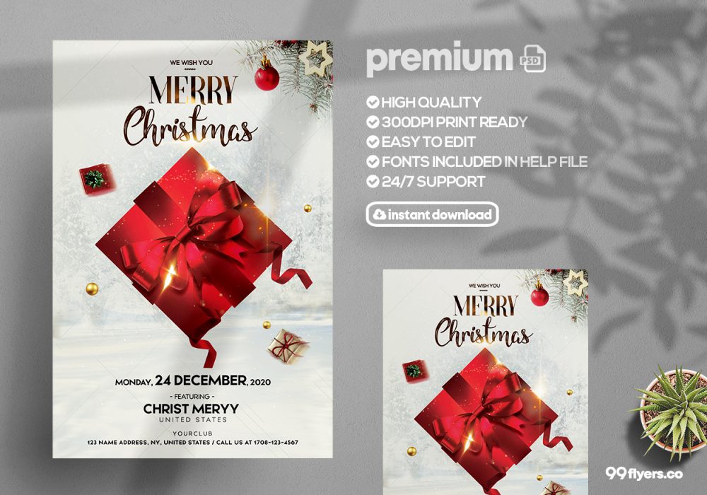 Merry Christmas Celebration Flyer Template - 99Flyers