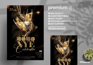 2020 Nye Celebration psd flyer