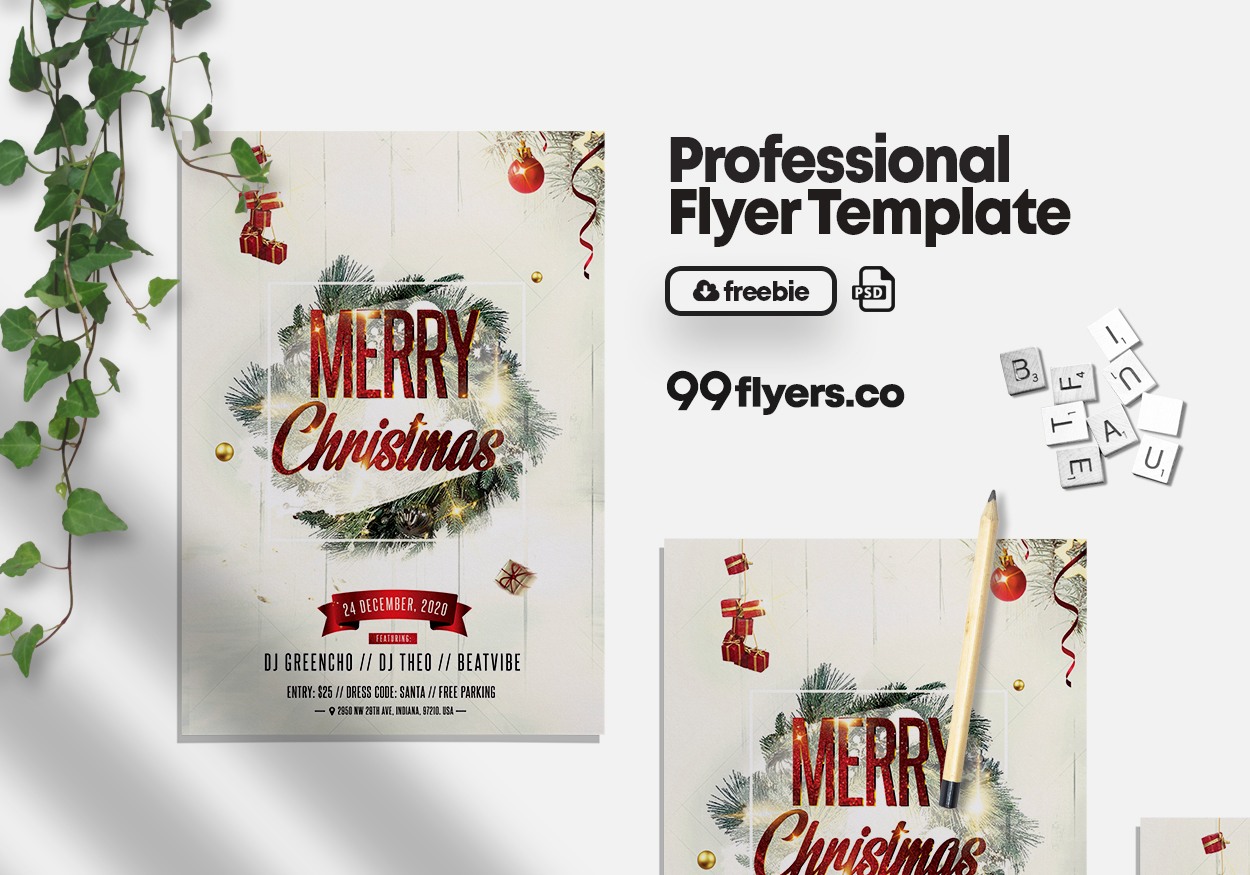 Christmas Celebration Flyer - Free PSD Template