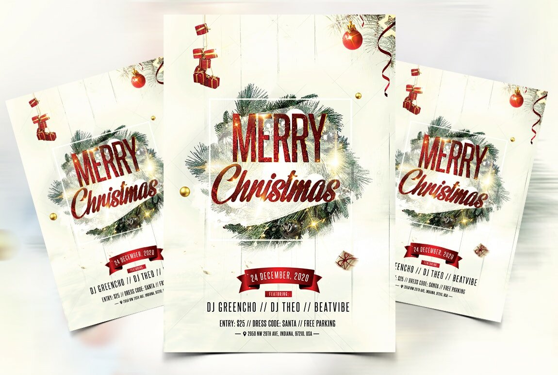 Christmas Celebration Flyer - Free PSD Template