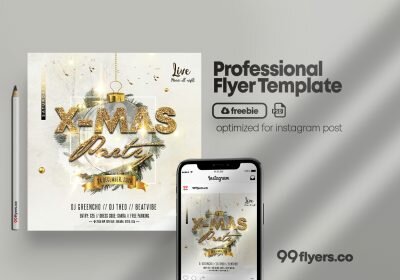 Christmas Event Party Free PSD Flyer Template
