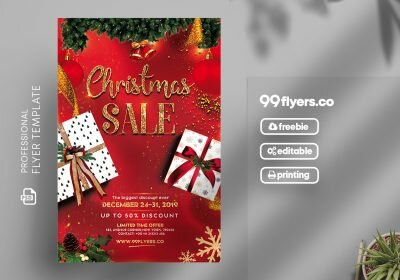 Christmas Sale Flyer Free PSD Template