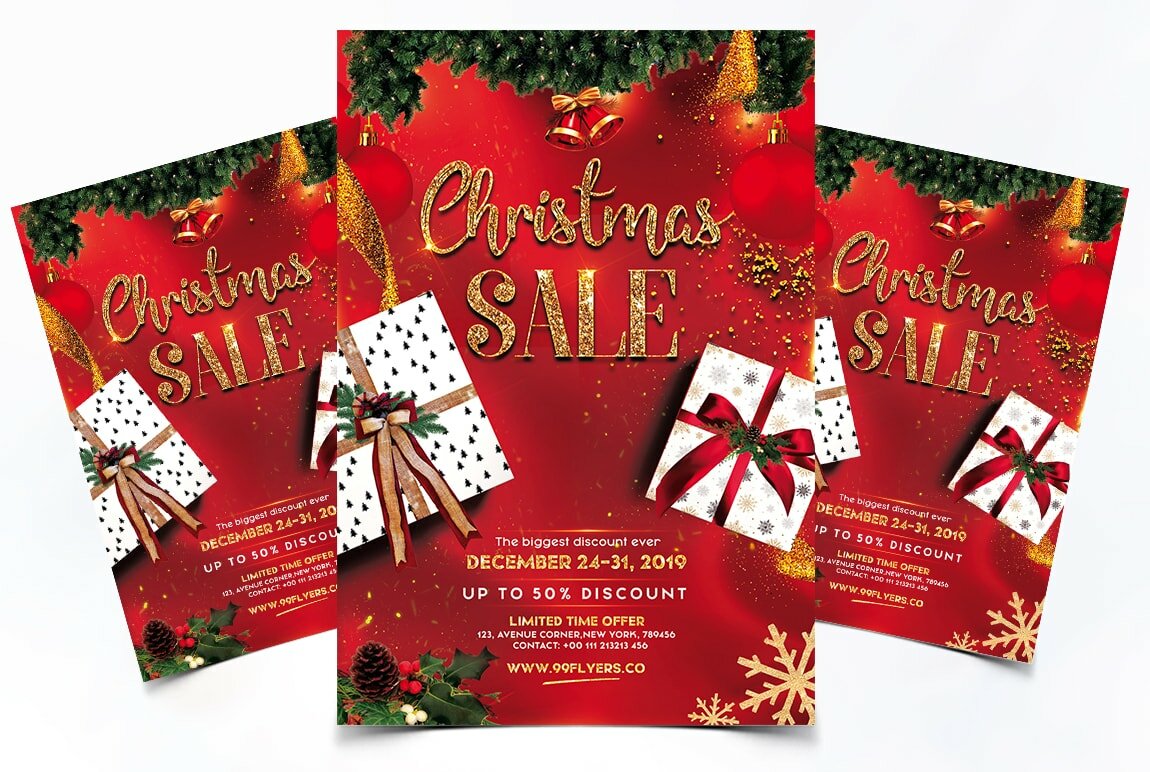 Christmas Sale Flyer Free PSD Template