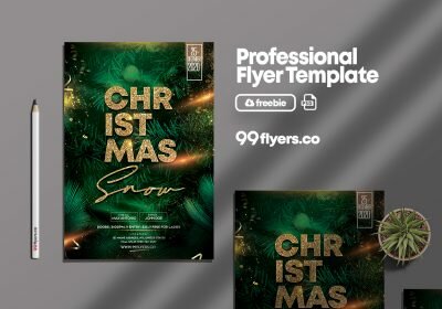 Christmas Snow Party Free PSD Flyer Template