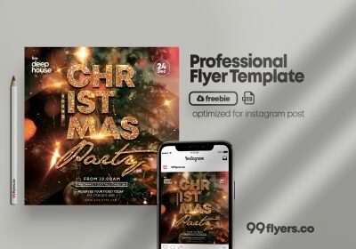 Christmas Sound Party Free PSD Flyer Template