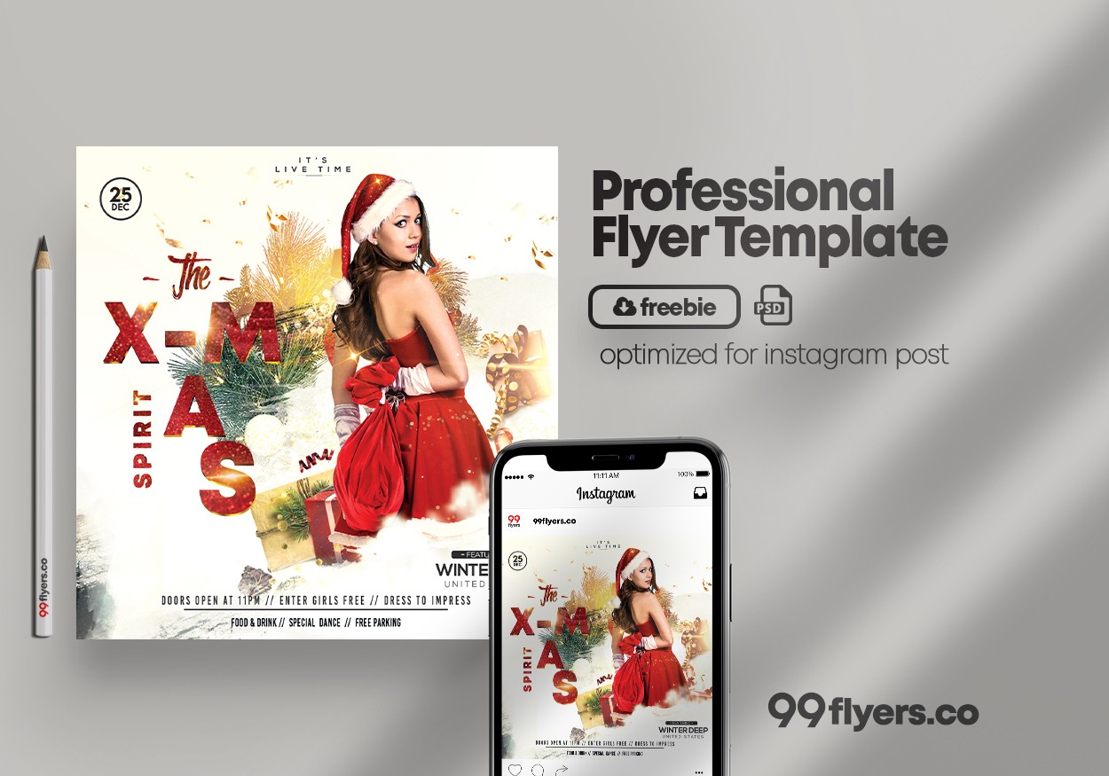 Christmas Spirit Flyer Free PSD Template