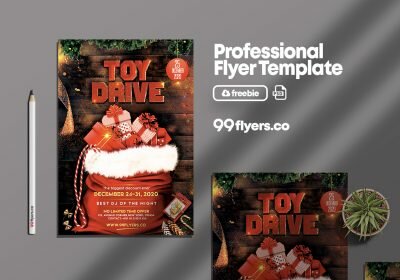 Christmas Toy Drive - Free PSD Flyer Template