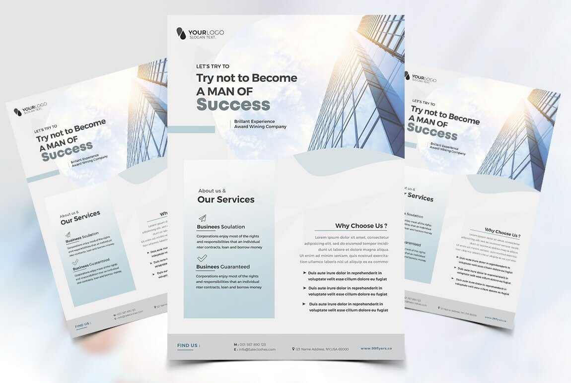 Clean Corporate Flyer Free PSD Template