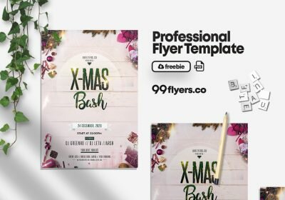 Merry Christmas Celebration Flyer Free PSD Template
