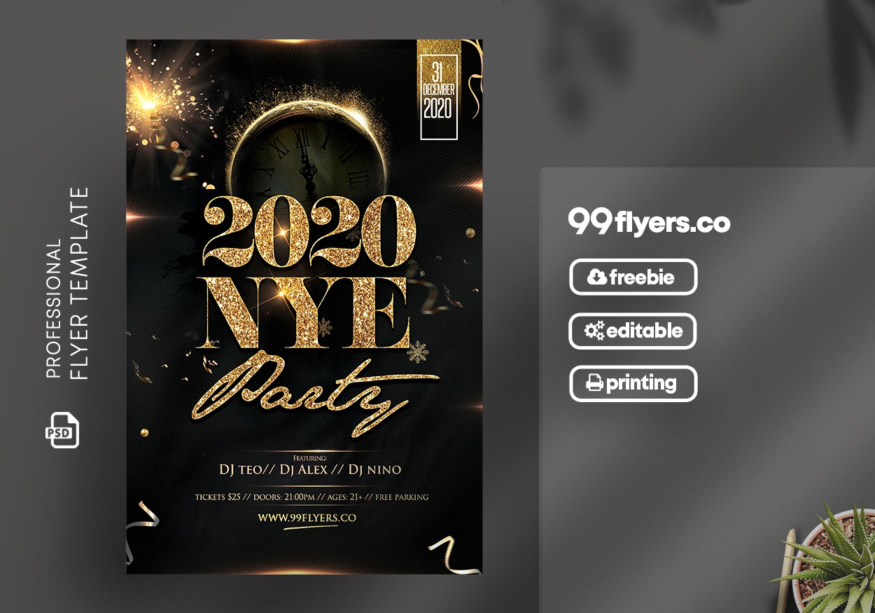 New Year Eve Free PSD Flyer Template