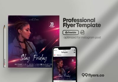 Slay Friday Party Free PSD Flyer Template