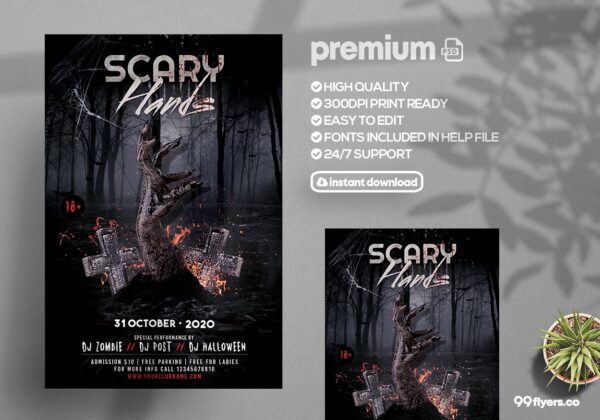 Scary Halloween - PSD Flyer Template