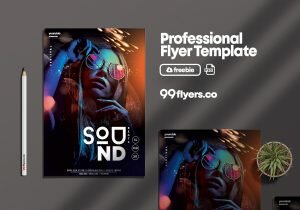 Club Sound – Free Vibrant PSD Flyer Template
