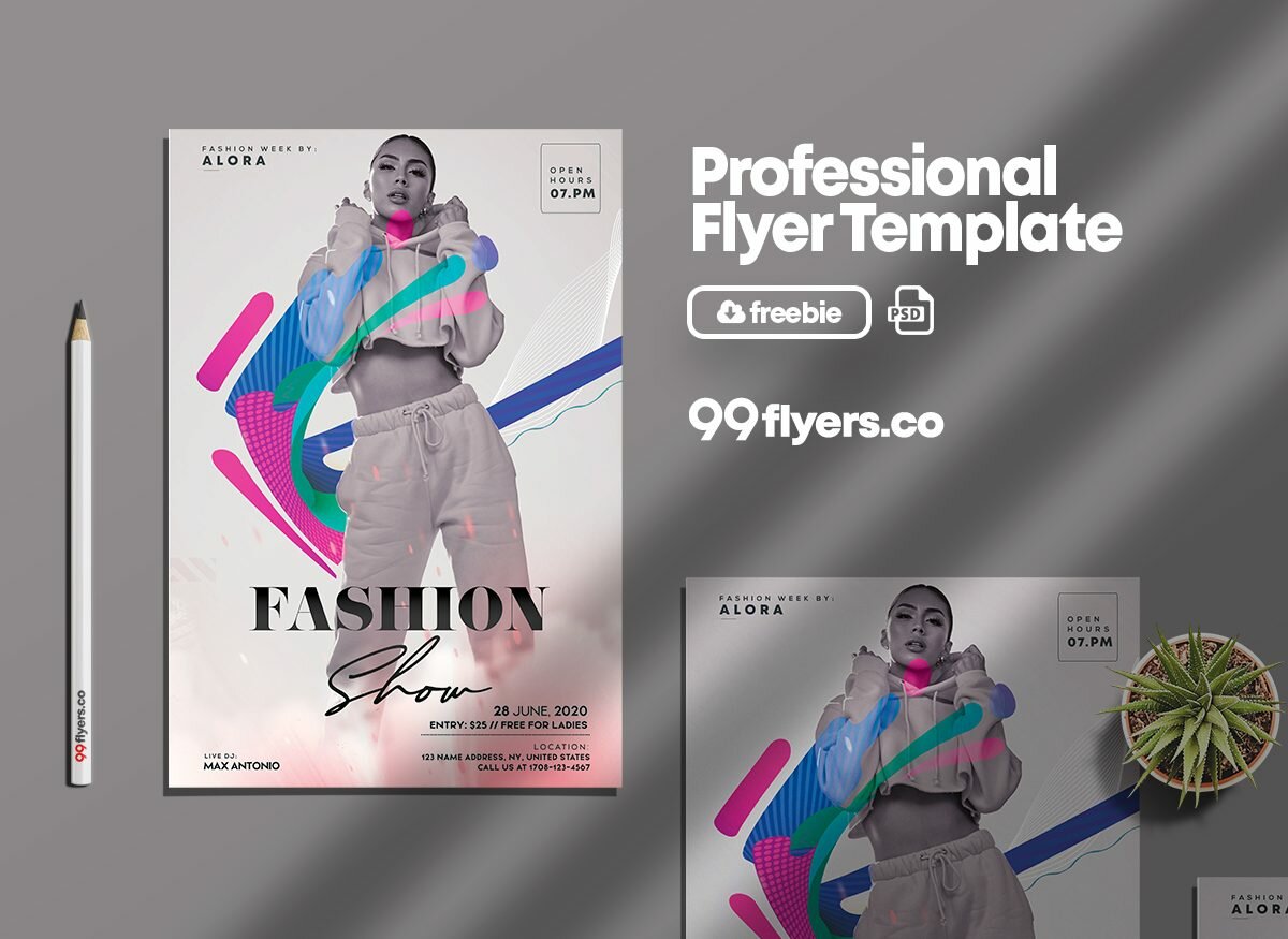 Fashion Runway Free PSD Flyer Template