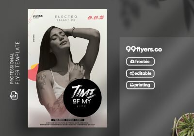 Minimal Club Party Free PSD Flyer Template
