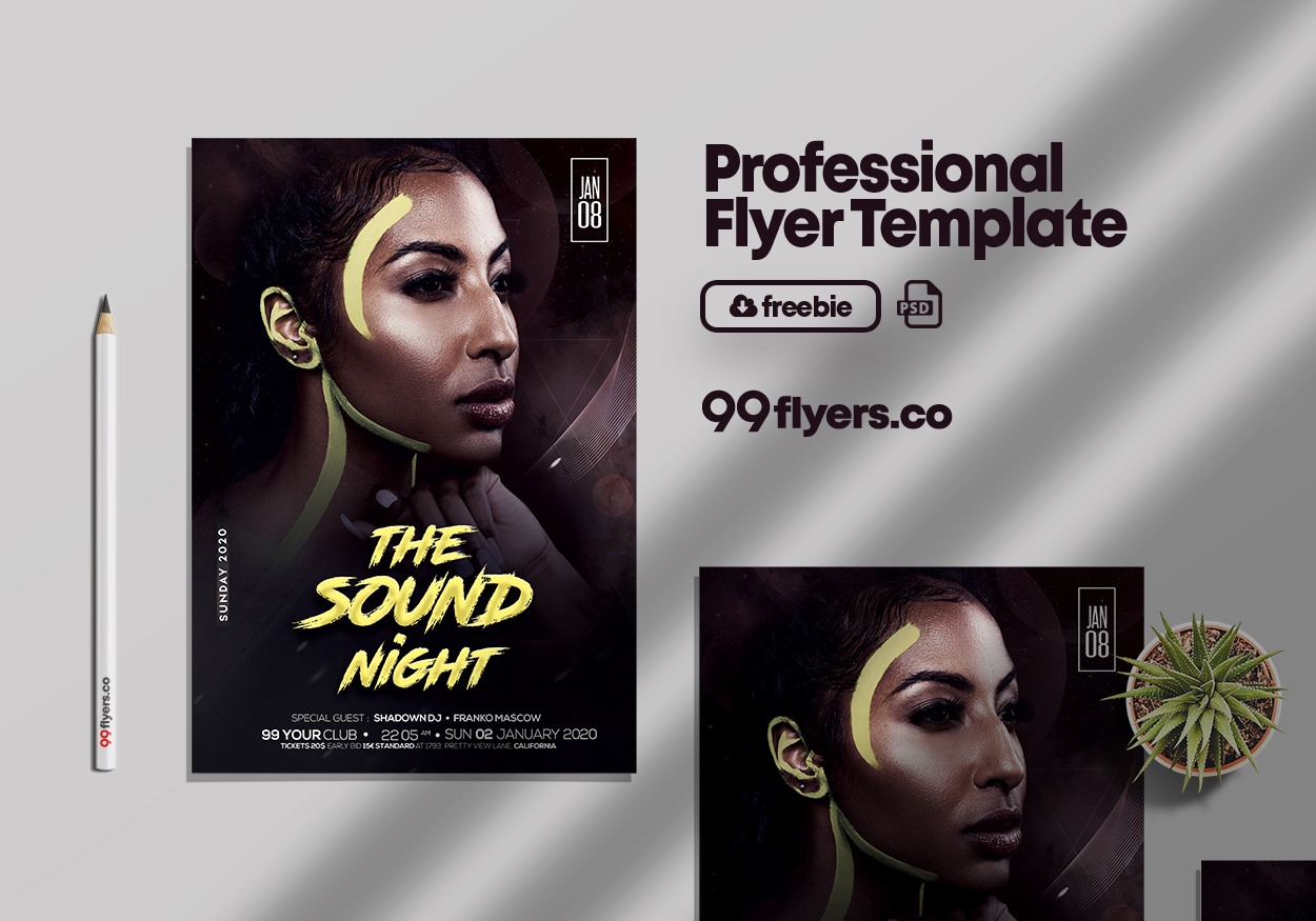 The Sound Night Party Free Flyer Template