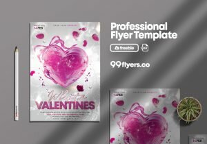 Elegant Valentine’s Day PSD Free Flyer Template