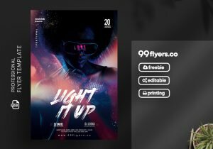 Light it Up Party Flyer – Free PSD Template