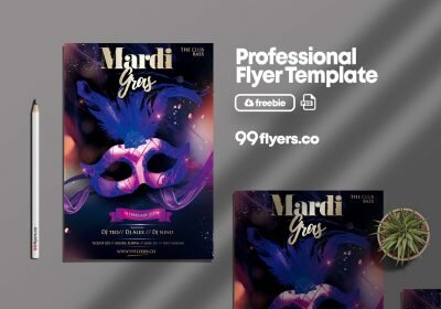 Mardi Gras Celebration Free PSD Flyer Template