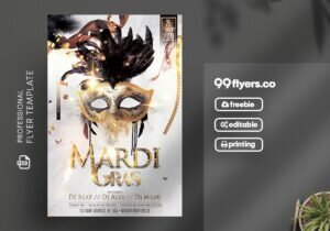 Mardi Gras Flyer – Free PSD Template