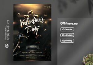 Valentine’s Celebration Party Free PSD Flyer Template