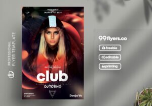 Futuristic Club Party Free PSD Flyer Template
