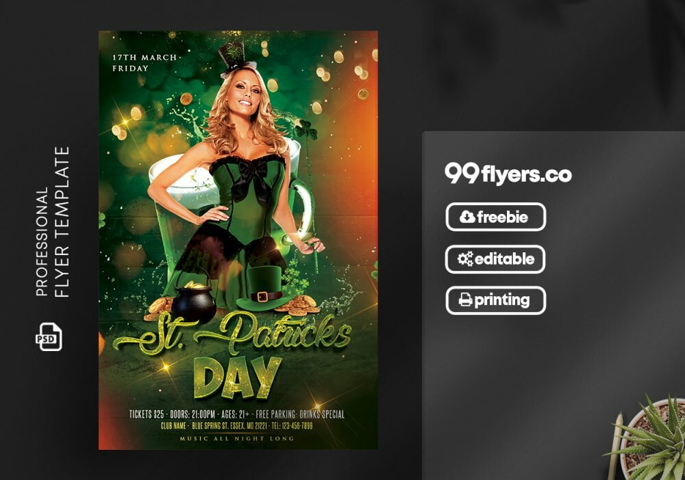 St Patricks Day Flyer – Free PSD Template – 99Flyers
