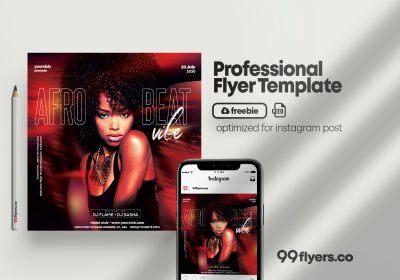 Afro Beat Party Free PSD Flyer Template