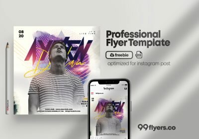 DJ Live Performance Free PSD Flyer Template