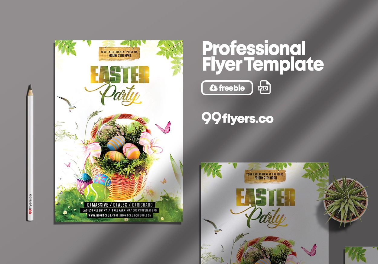 Easter Party Flyer Free PSD Template