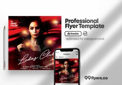 Ladies Club Night Party Free PSD Flyer Template
