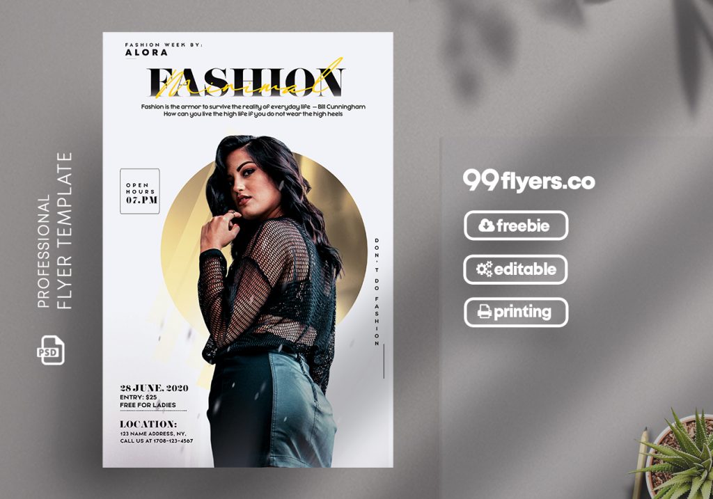 Runway Minimal Fashion Show Free PSD Flyer Template - 99Flyers