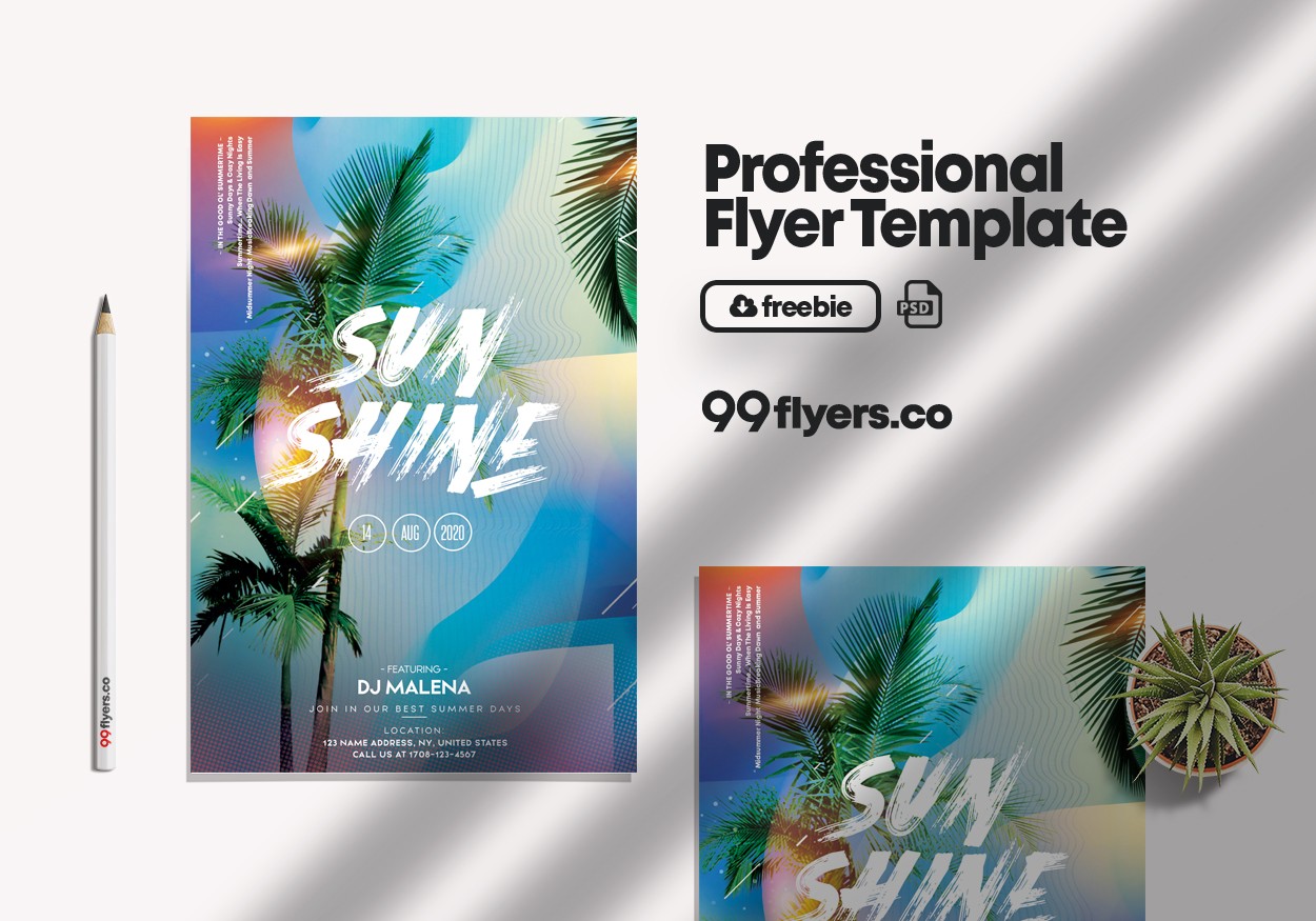 Tropical Vibes Free PSD Flyer Template vol3