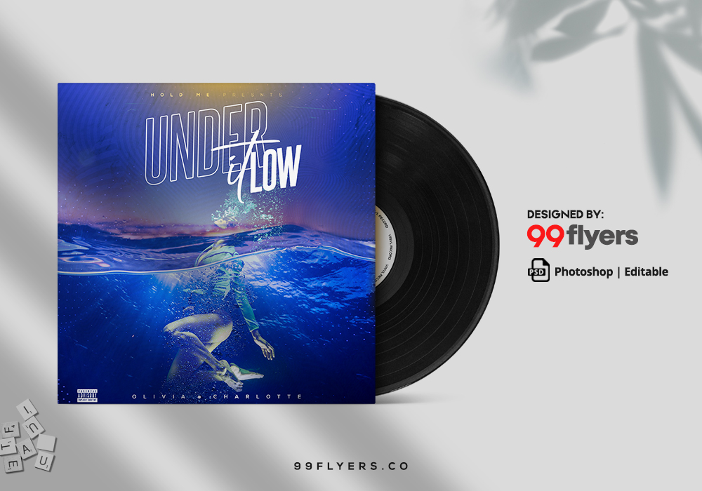 Underwater Music CD Cover Free PSD Template