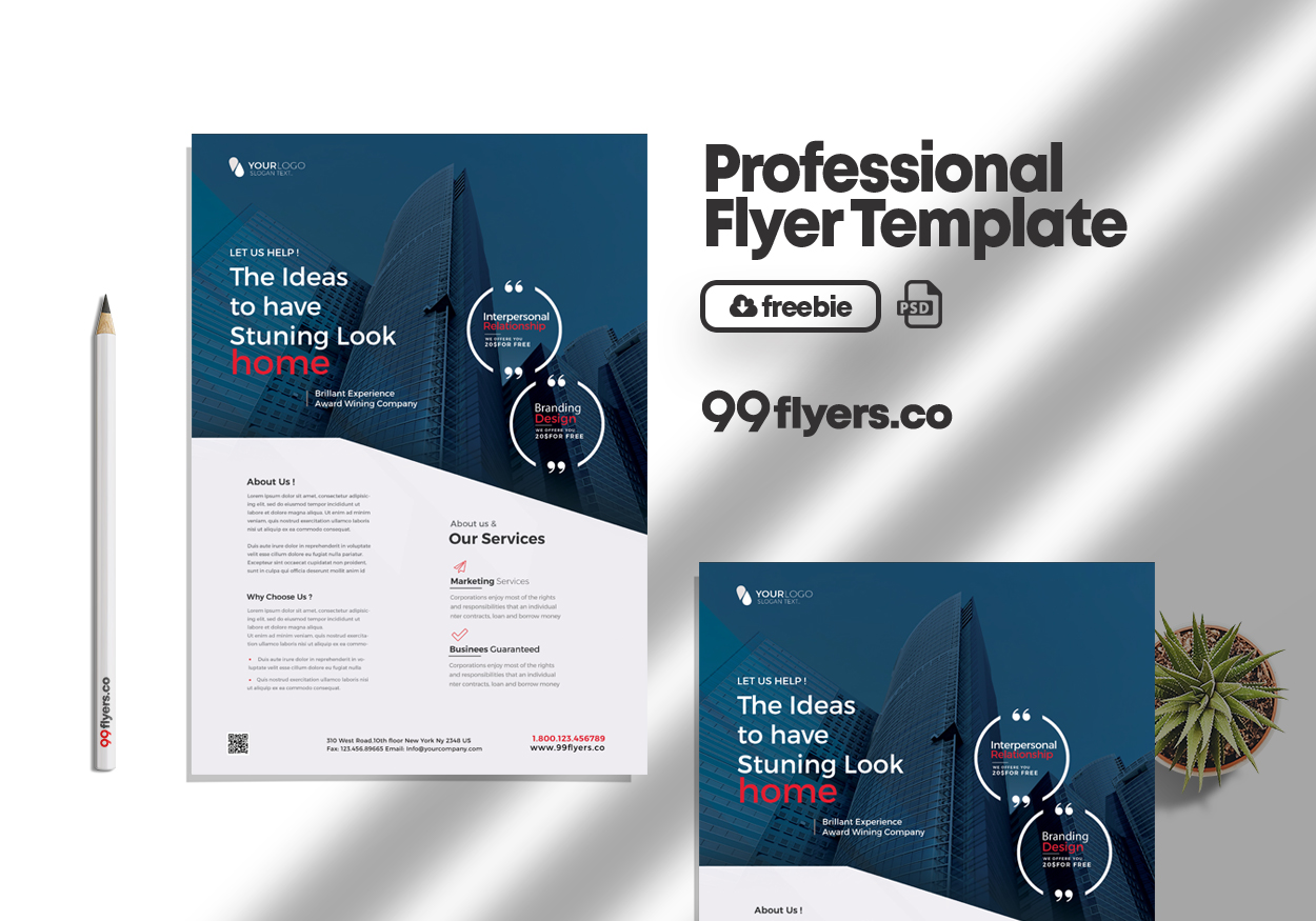 Corporate Business Flyer Free PSD Template