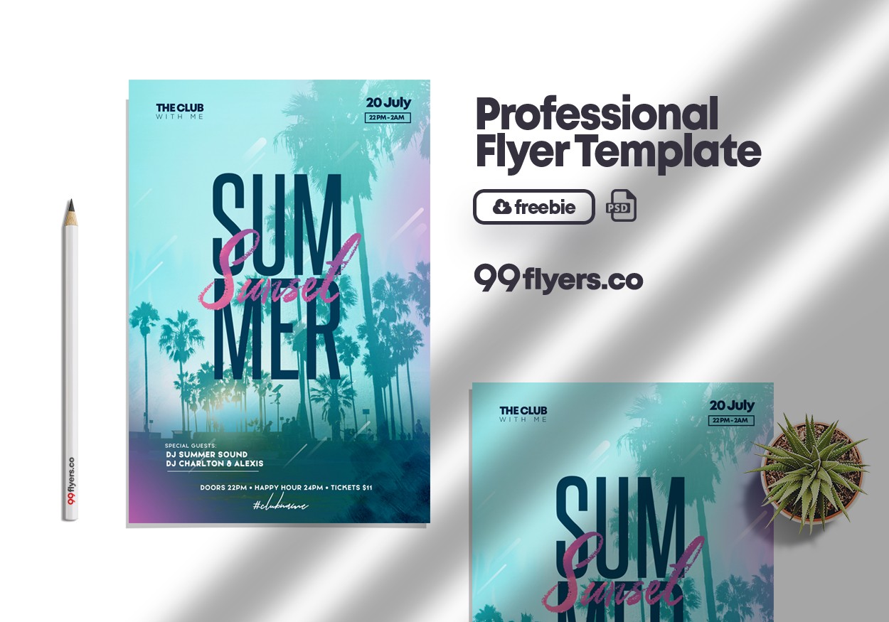 Days Of Summer Flyer Free PSD Template