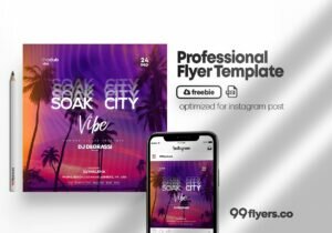 Tropical Club Party Free PSD Flyer Template