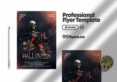 Halloween Fright Night Party Free PSD Flyer Template