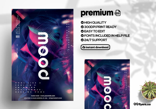 Nightlife Club Party Flyer PSD Template