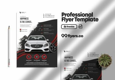 Rent a Car Free PSD Flyer Template