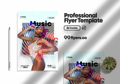 Dance To The Music Event Flyer Free PSD Template