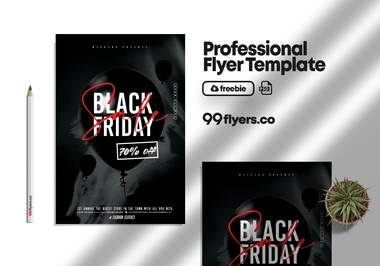 Black Friday Sale Discount Flyer Free PSD Template