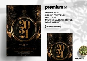 Elegant New Year Event Flyer PSD Template