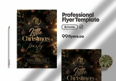 Merry Little Christmas Event Flyer Free PSD Template