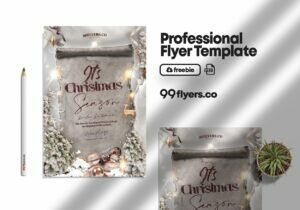 White Christmas Season Flyer Free PSD Template