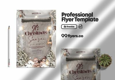 White Christmas Season Flyer Free PSD Template