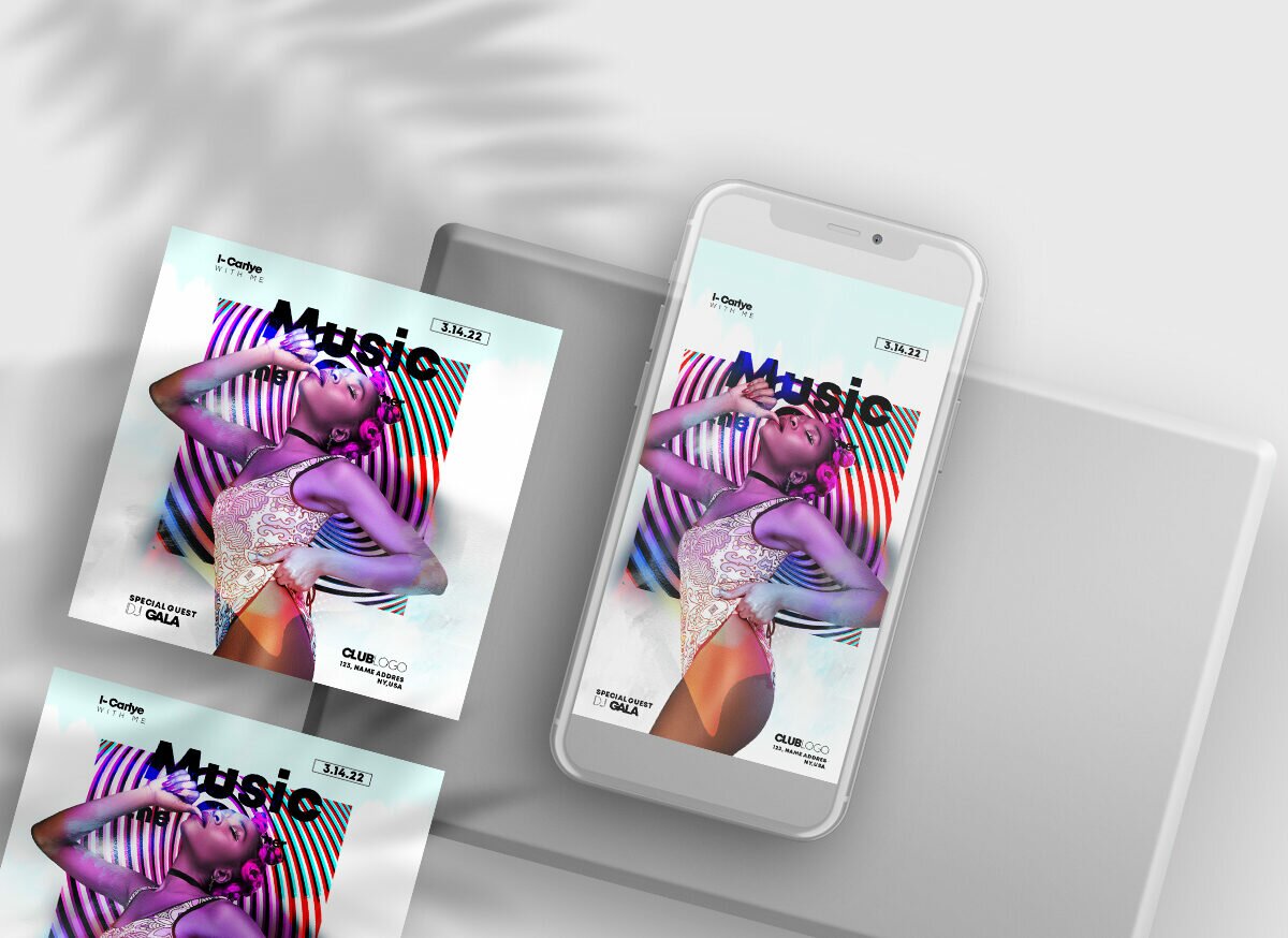 Dance To The Music Free Instagram Banners (PSD)