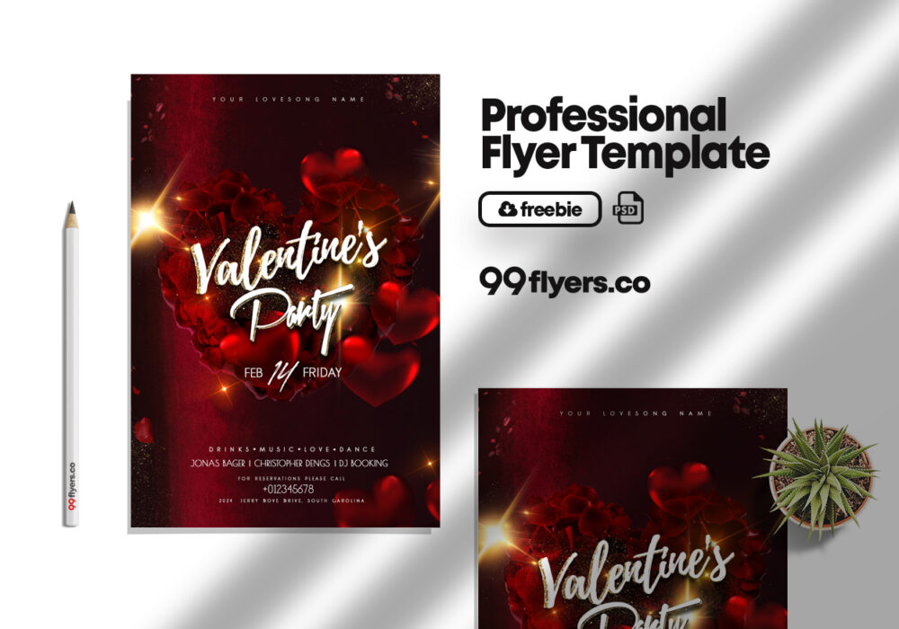 Happy Hearts Day Free PSD Flyer Template – 99Flyers