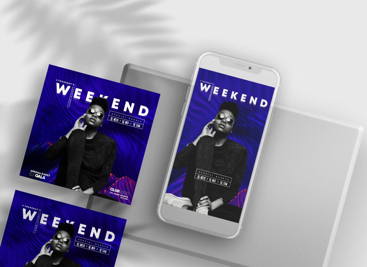 Club House Weekend Free Instagram Banners (PSD)