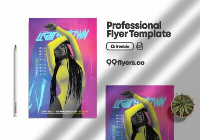 Feel the Beat Party Flyer Free PSD Template